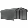Arrow Storage Products Galvanized Steel Carport, W/ 2-Sided Enclosure, Compact Car Metal Carport Kit, 10'x24'x7', Charcoal CPHC102407ECL2